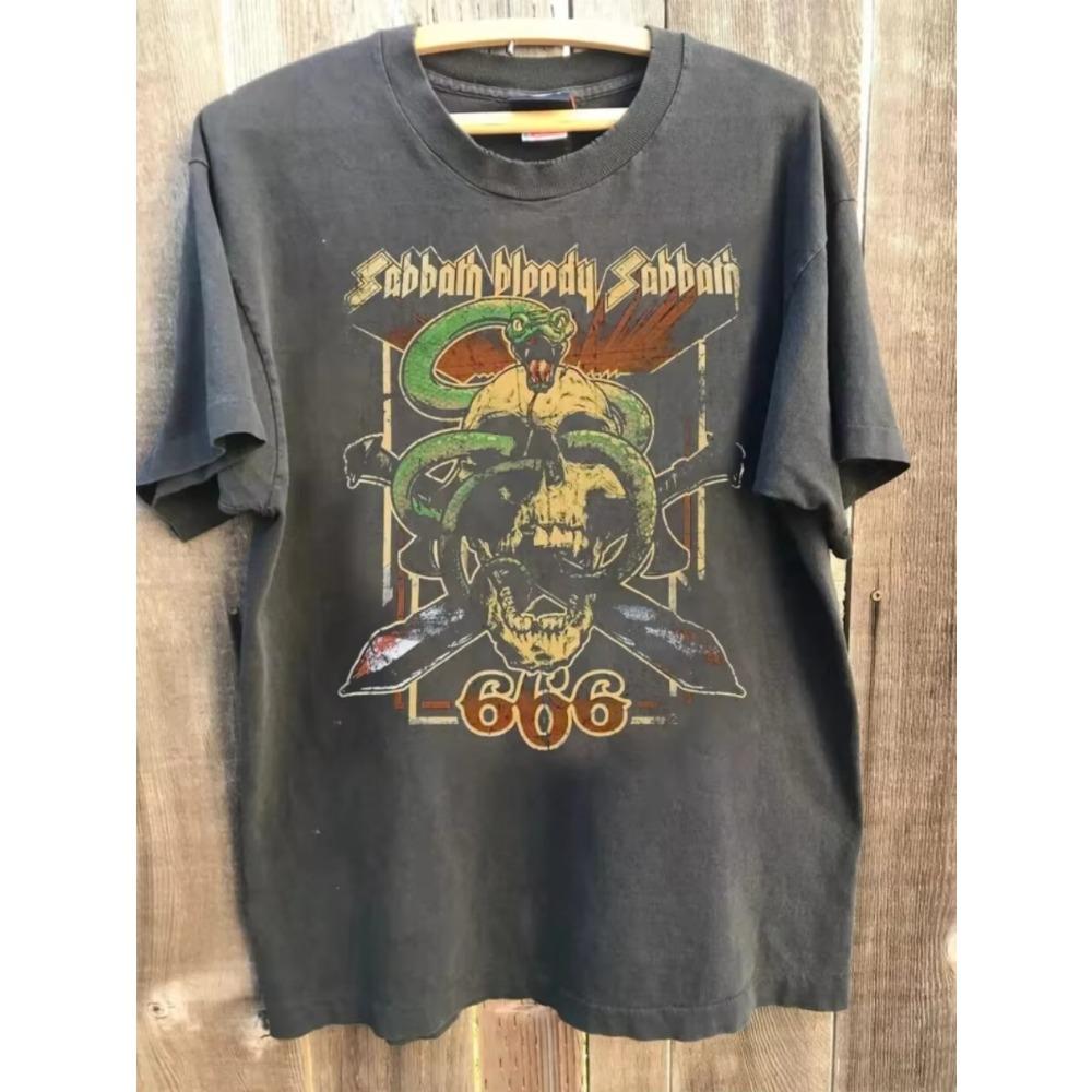 

Black Sabbath Bloody Sabbath Группа Угольная Хлопковая Принтованная Футболка Мужская Рок-музыка Группа Американская Группа Певец Короткий рукав Женщины 4XL
