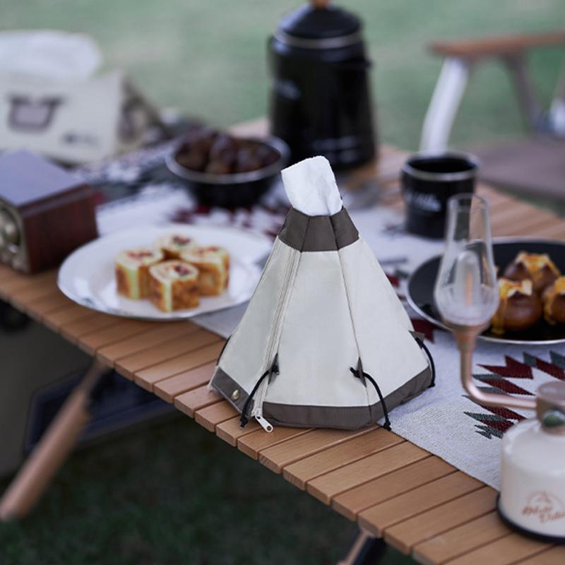 Tent Shape Cotton Tissue Box Outdoor Camping Supplies Home Decor Waterproof Table Pumping Paper Box Foldable Roll Paper Case
