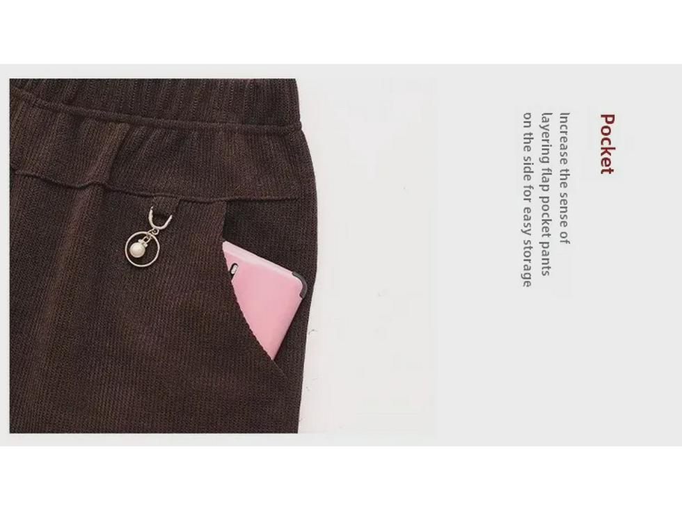 Plus Size Corduroy Velvet-Lined Pants for Middle-Aged & Elderly Women - Warm & Thick for Autumn/Winter