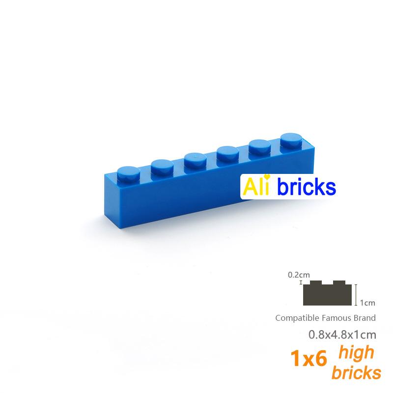 20pcs  DIY Building Blocks Thick Figures Bricks 1x6 Dots Educational Creative Size Compatible With 3009 Plastic Toys for Childre