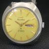 AUTOMATIC VINTAGE HMT KANCHAN INDIAN 6501 MENS GOLDEN COLOR DIAL WATCH a703262-1