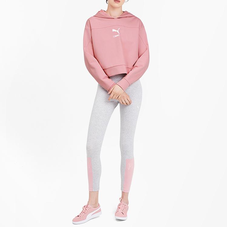 Puma Casual Hooded Pullover Sweatshirt Women Tops Pink 581074-14