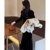 New temperament advanced sense of body black velvet dress children
