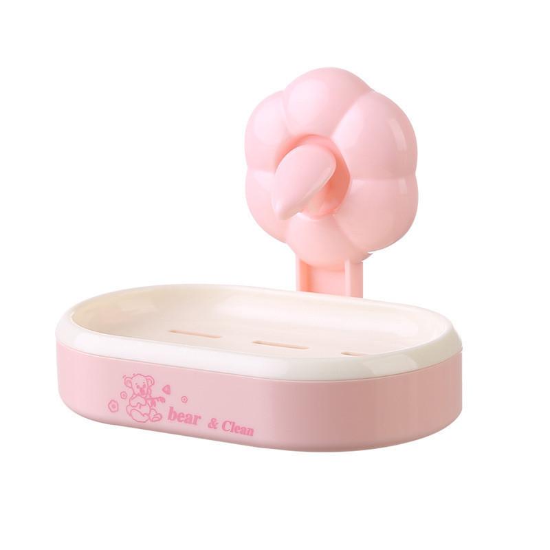 Abs Wall Mount Soap Dispenser With Suction Cup For Bathroom Storage Organizer