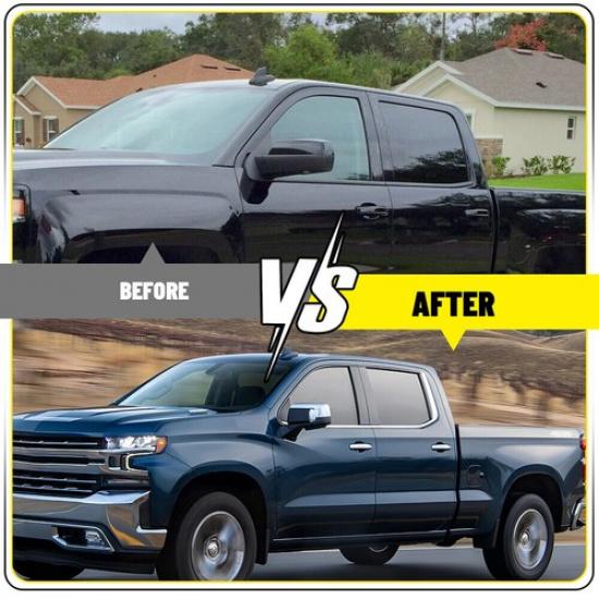 New For -2024 Chevy Silverado GMC Sierra Black Pillar Post Window Door Trim