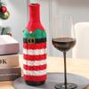 2026 New Wine Bottle Cover Christmas Knit Wine Bottle Decoration Striped Knitting Kitchen Restaurant Creative Wine Bottle Dress