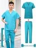 Unisex Short-Sleeve Surgical Gown and Long-Sleeve Workwear Scrub Set - Polyester/Cotton Blend