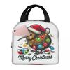 Christmas Kiwi Bird Insulated Lunch Bag for Women Kids Portable Food Boxes Thermal Lunch Box Tote