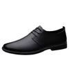 Shallow Casual Breathable New Lace-up Shoes Men's Embossed Plaid Pattern Business Leather Shoes Formal Men's Shoes