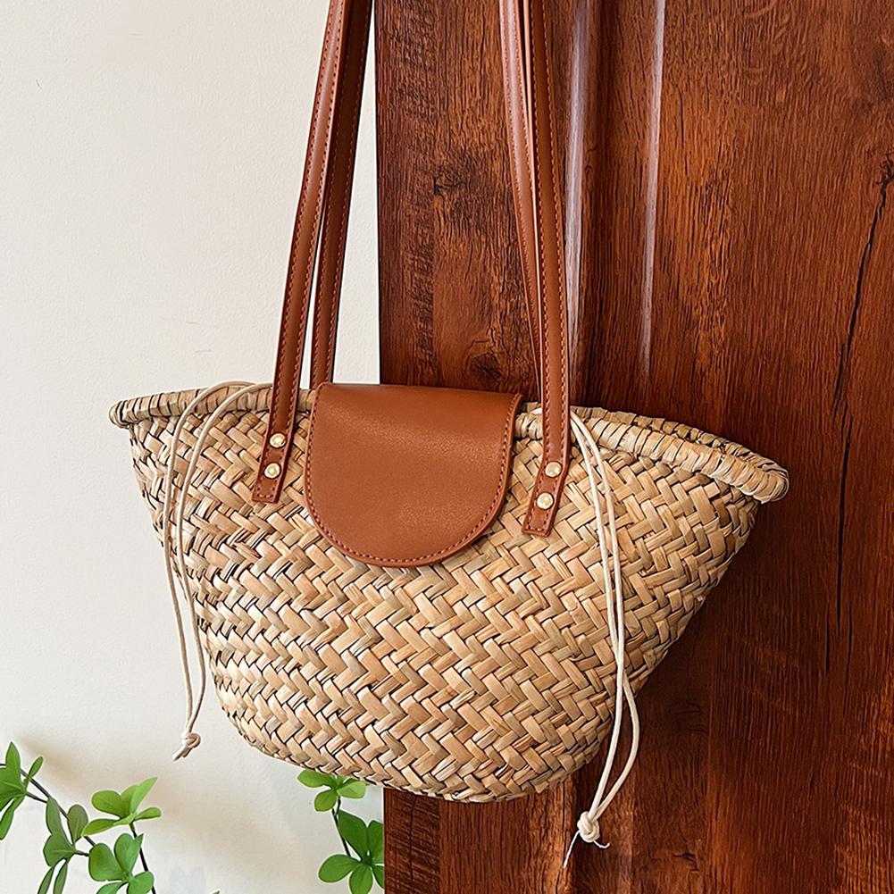 Women Straw Woven Tote Bag Fashion Woven Handbag Large Capacity Weaving Shoulder Bag Tote Clutch Bags for Party Vacation
