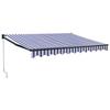 Retractable Awning Blue and White 3x2.5 M Fabric and Aluminum