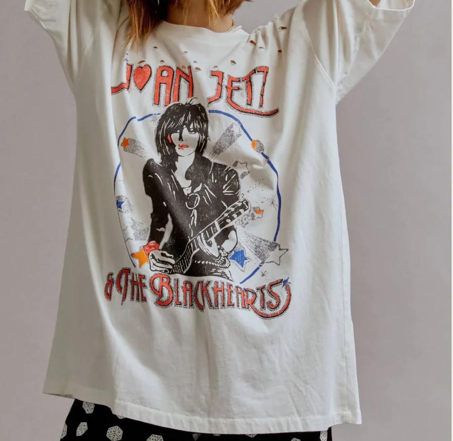 Hot Joan Jett Music White T-Shirt Cotton All Size Unisex Unisex T-Shirt L