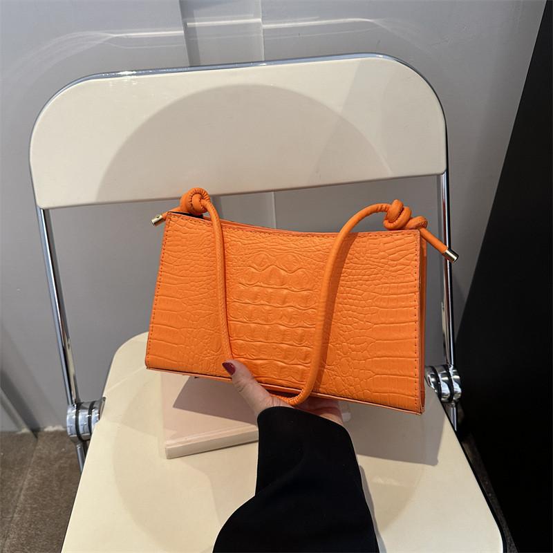 Trendy Urban Chic Small Pu Leather Shoulder Bag For Women With Stitching Details оранжевый