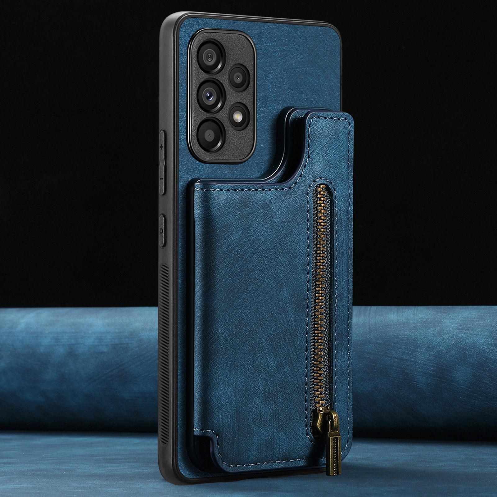 

Для Galaxy A16 чехол для телефона все включено кожаный A55 карта молния Samsung S25 ультра защитный чехол Sam S20 FE бирюзовый