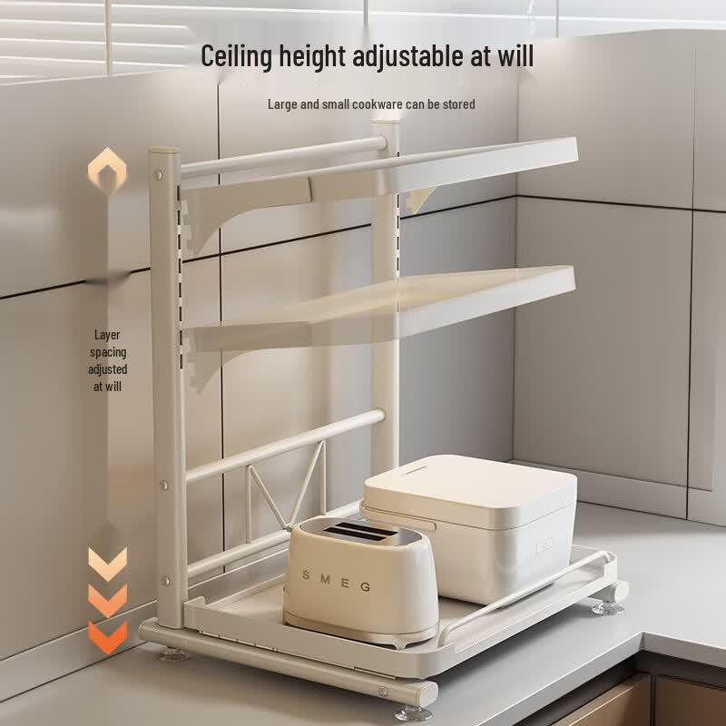 Multi-functional Retractable Kitchen Countertop Appliance Rack