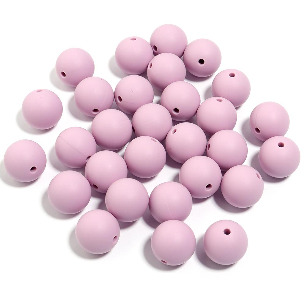 20pcs/Lot 12 15mm Candy Color Round Acrylic Imitation Silicone Beads Round Spacer Loose Bead for DIY Jewelry Making Accessories