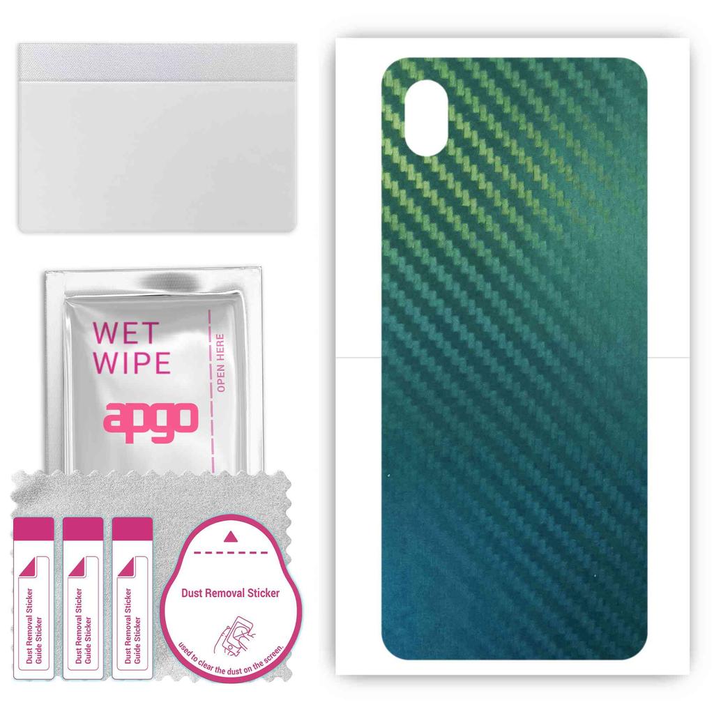 apgo Protective Skin Sticker for the Back Compatible with Samsung Galaxy A3 Core, Wrap Film, Foil, Vinyl - Pattern Carbon Chameleon CAKA1