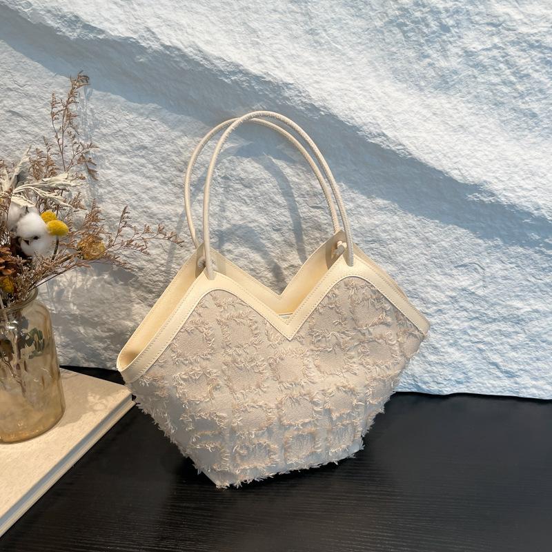 Bag Women's Light Luxury New Ins Trendy Fashion Plaid Shoulder Bag Casual Versatile Hand Carry Tote Bag