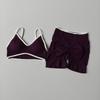 Yoga Set for Women with Chest Pads, Tight-Fitting, Quick-Drying, Suitable for Outdoor Running, Sports, Fitness, and Yoga, High-Waisted Shorts
