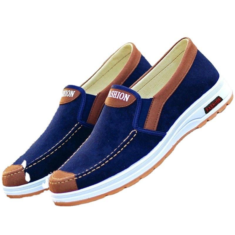 Old Beijing Men's Shoes Spring and Summer New Men's Casual Shoes One-pedal Breathable Canvas Shoes Middle-aged and Elderly Comfortable Walking Shoes