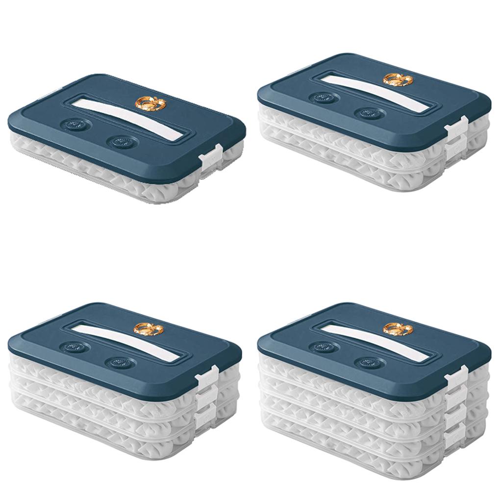 1/2/3/4-stufige Aufbewahrungsbox, zuverlässiger Halter für Lebensmittelbehälter mit Deckel, Kühlschrank, gefrorene Knödel, Aufbewahrungsbox aus Kunststoff