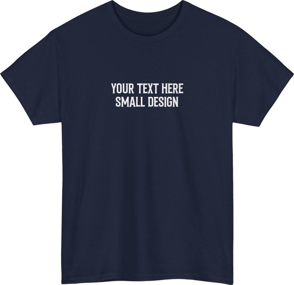 Personalised Embroidered Text Logo TShirt Custom Small Design Tee Top