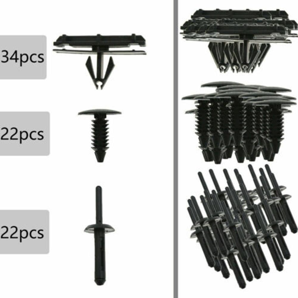 Car Fastner Clips Clips Interior Accessories 1 Set/78pcs Black