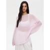 Cross Border Hollow Out T-shirt New Women's Perspective Thin Large Round Neck Flare Sleeve Knitted T-shirt
