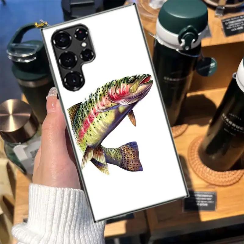 Forellenfischerei Coque Für Samsung S23 S22 Ultra S24 FE S25 Edge Telefon Galaxy S21 S20 FE S10 Plus Hülle Luxus Abdeckung Silikon F