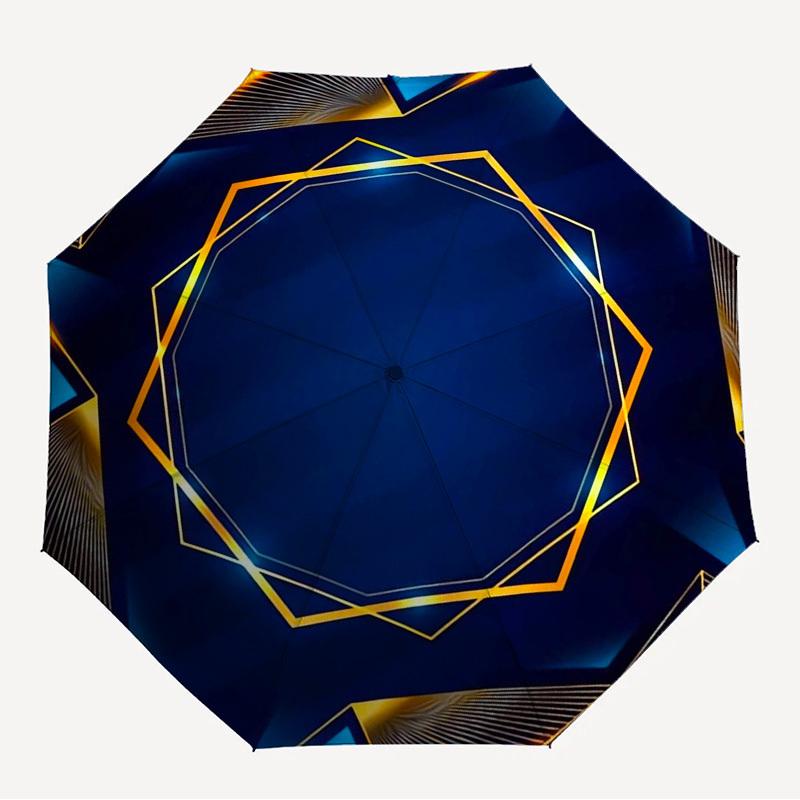1pc Blue Gold Themed High-quality Umbrella,Automatic Opening and Closing Umbrella,Multi-functional Umbrella G0811080