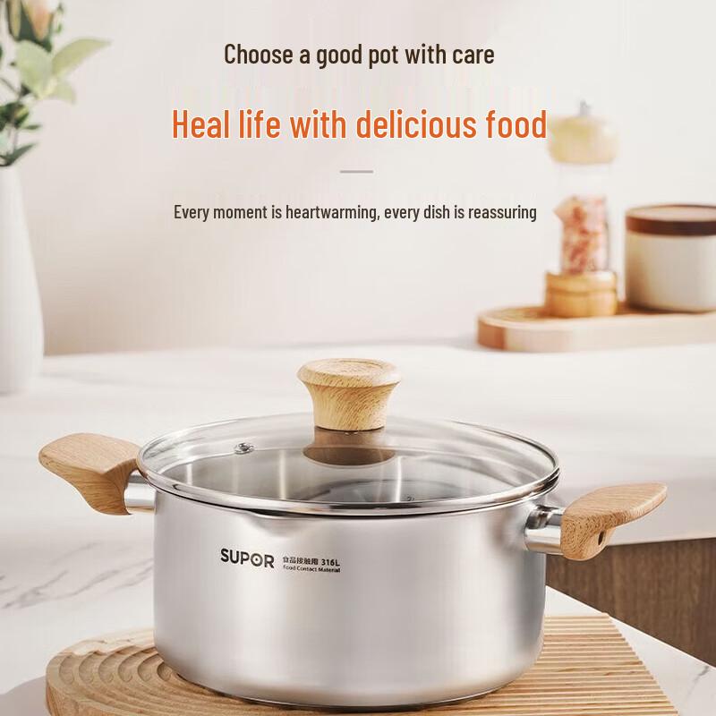 Supor 316L Stainless Steel Soup Pot, 22cm