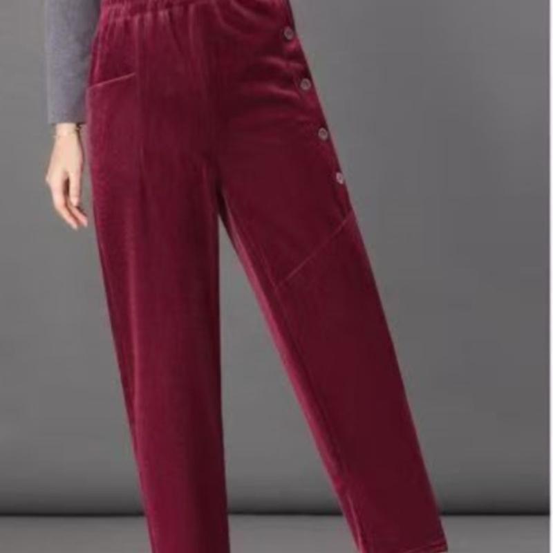 Chic Autumn Winter Vintage Corduroy Pants New Casual High Waist Warm Long Pants Retro Ankle-length Streetwear Fashion Trousers