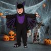 Children Bat Jumpsuit Costume with Hat Halloween Devil Costume Bat Jumpsuit with Wing for Child Boy Girl Cosplay Party