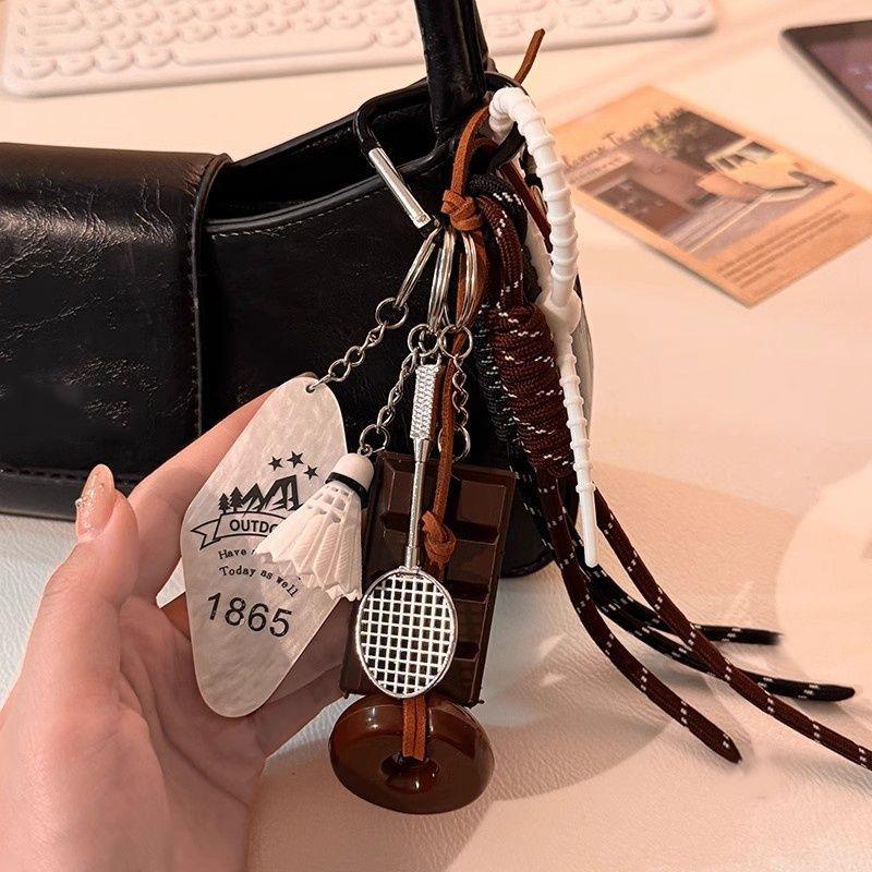 

Brown Cute Alkaline Bread Korean Style Pendant Chocolate Badminton key Chain Decoration Gift
