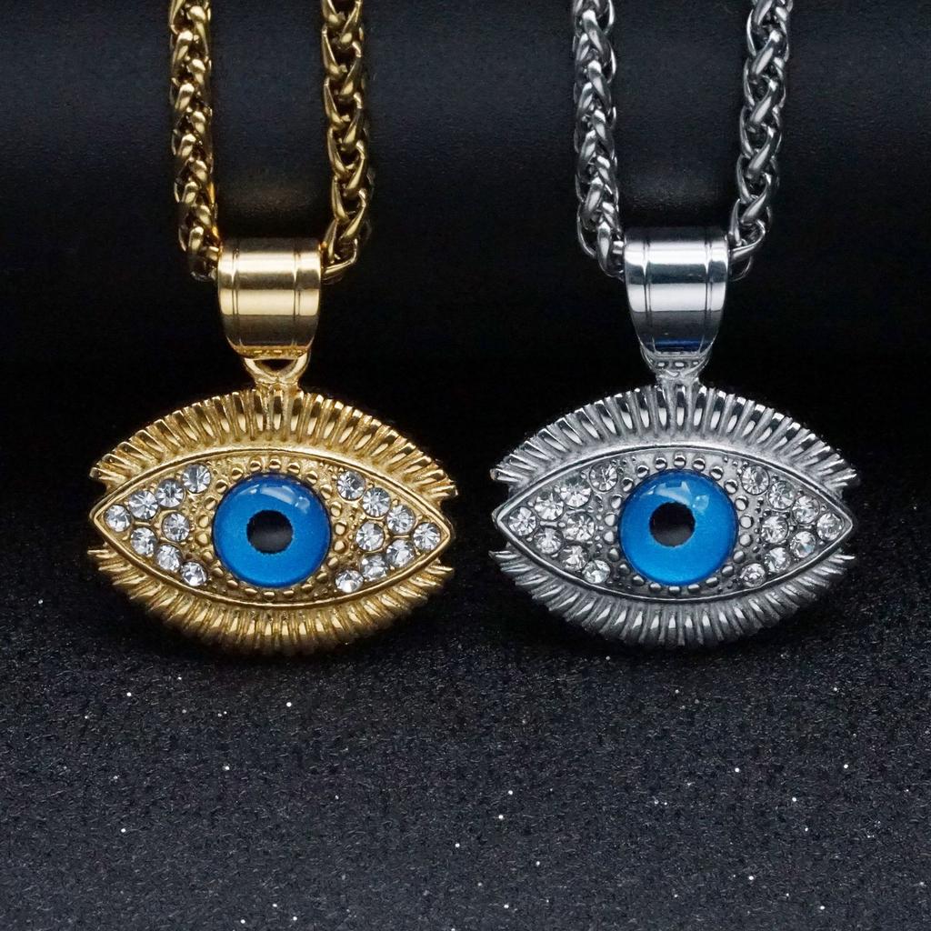 Hip Hop Fashion Necklace Devil Eyes Blue Eyes Necklace Pendant