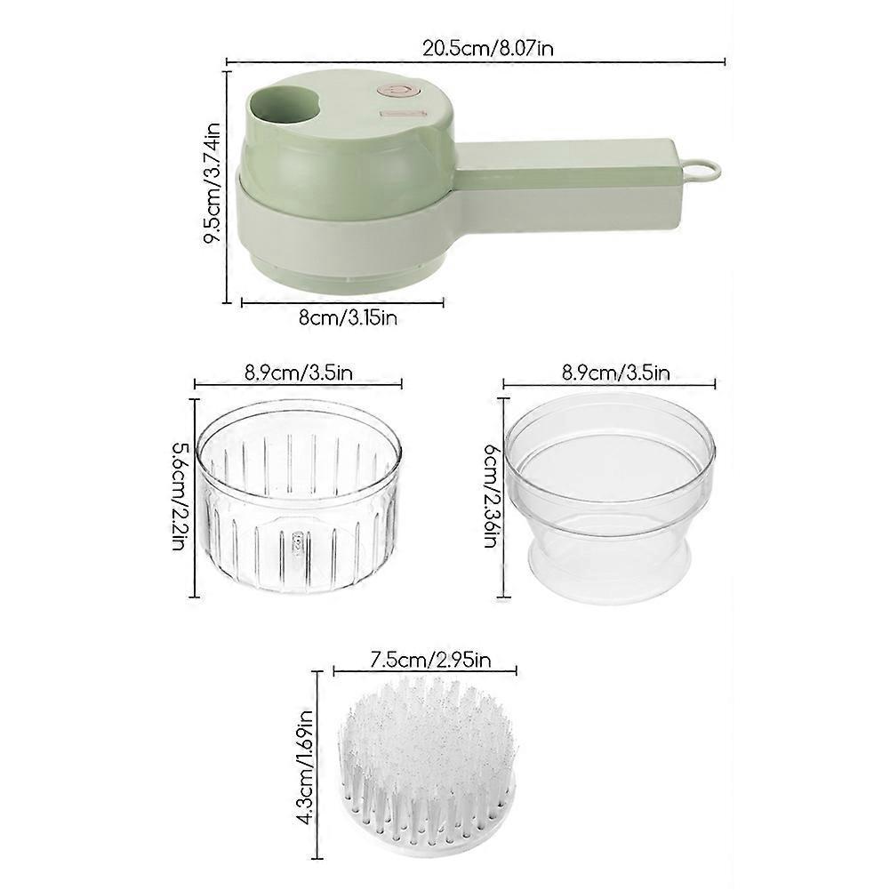 4-in-1 Multi-Functional Portable Electric Vegetable Cutter Set, Wireless Grinder Chopper for Home Kitchen Garlic, Peppers, Onions, Meat