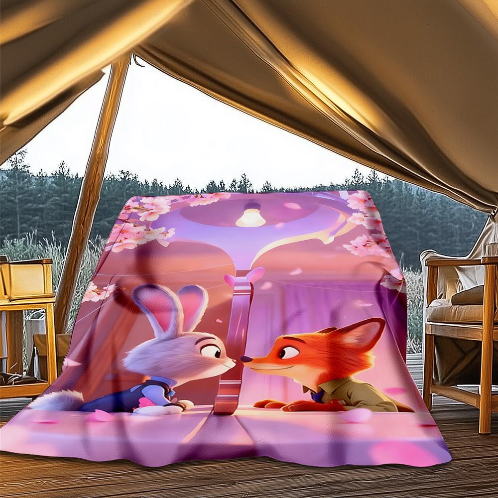 1 Stück Zootopia Outdoor Flanelldecke für Mädchen Weiche, leichte Überwurfdecke Perfekt für Camping und als Geschenk, Digital