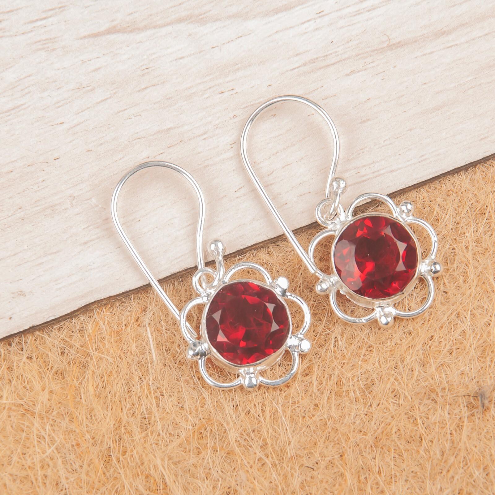 

Розовый рубеллит драгоценный камень 925 стерлинговое серебро бохо украшения серьги ручной работы 1,40 EE-56-10