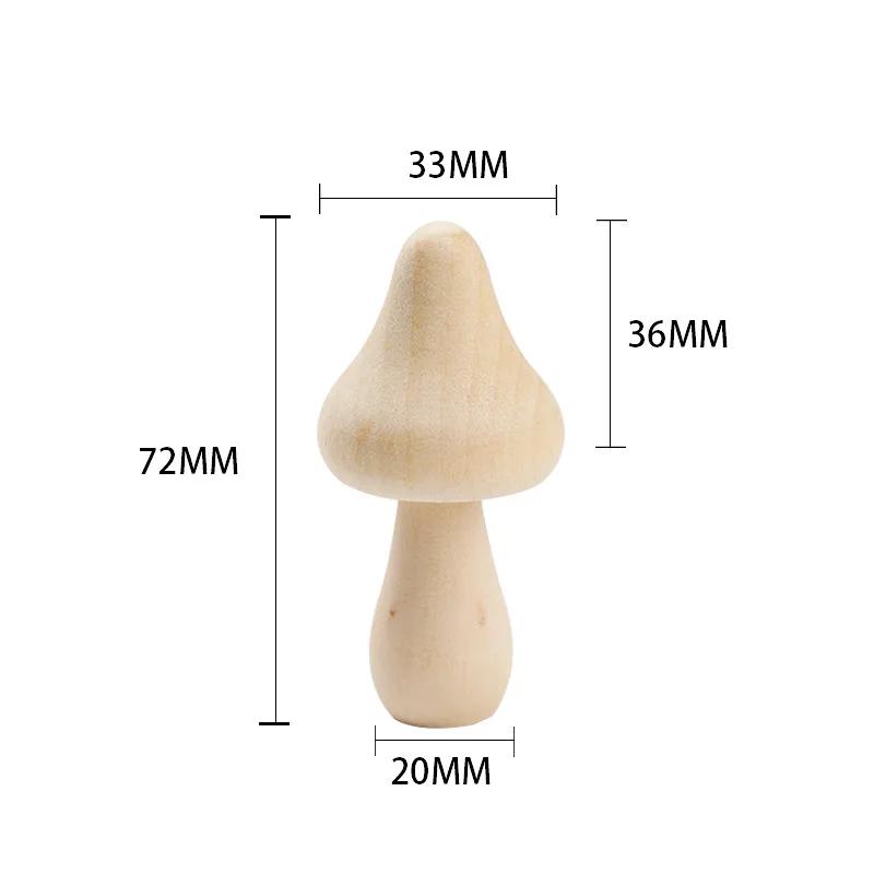 Miniature Wooden Mushroom Scale Model Ornaments Mini Wood Mushroom Simulation Models DIY Desktop Decor Home Crafts