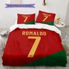 Lenjerie de pat cu model Cristiano Ronaldo Decorațiune pentru casă Cadou de ziua de naștere (1 * husă de pilotă + 2 * fețe de pernă, fără miez),merchandise pentru fani.
