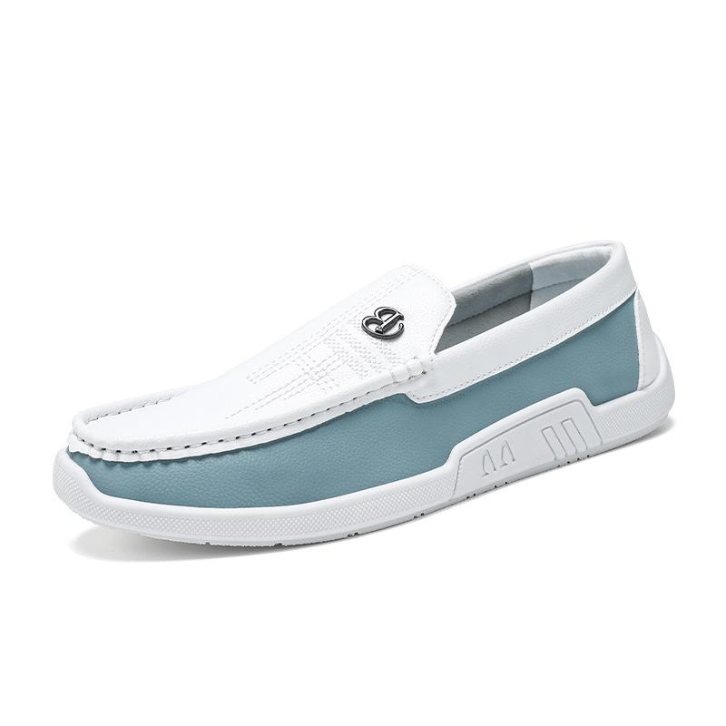 

Весенне-летние кожаные повседневные туфли Doudou мужские туфли корейская версия универсальные дышащие маленькие белые туфли мужские лоферы для стопы 46