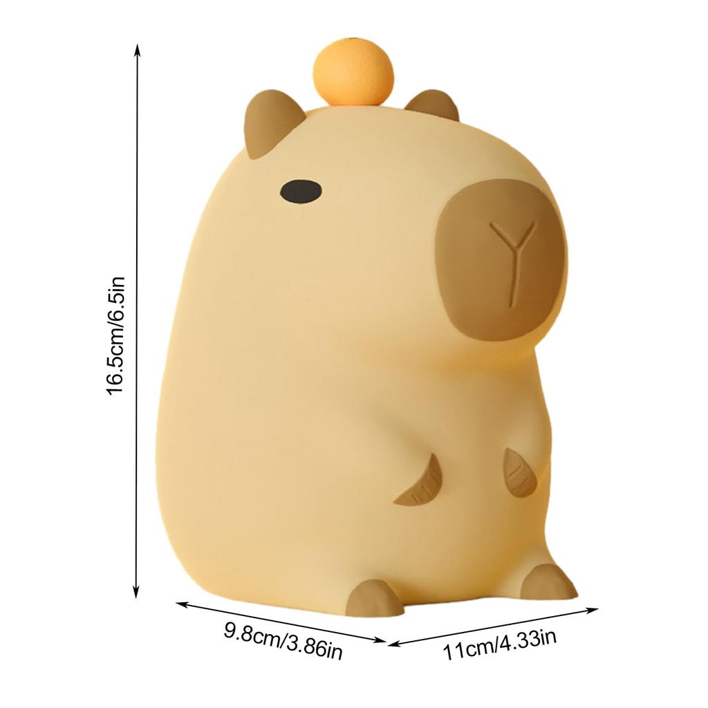 Capybara Lamp | Nursery Night Light | USB Rechargeable Capybara Shape Touch Control Silicone Lamp for Bedroom, Living Room, Bedside