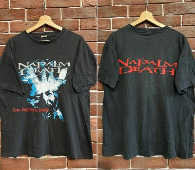 Rara maglietta nera anni '90 della band metal grindcore Fear Napalm Death