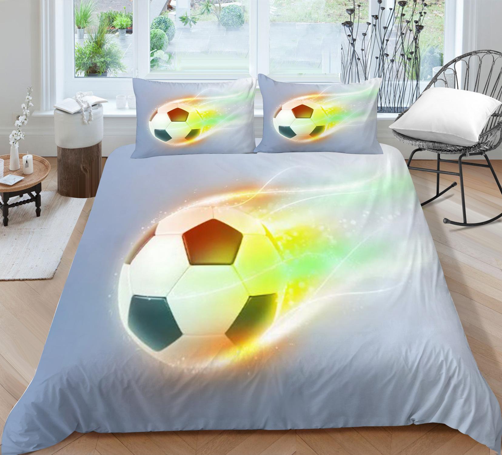 

Пододеяльник Наволочка Двух- или Трехпредметный Серия Футбол 3D Цифровая Печать Полиэстер EU single 135*200