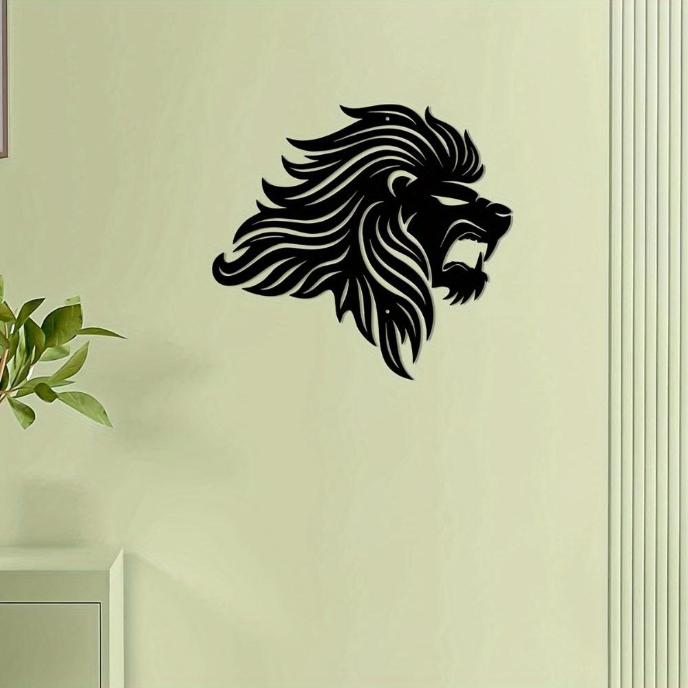1pc Metal Lion Wall Decor Iron Art Statue 11.81 Inch for Indoor Outdoor Home Garden Living Room Bedroom Porch