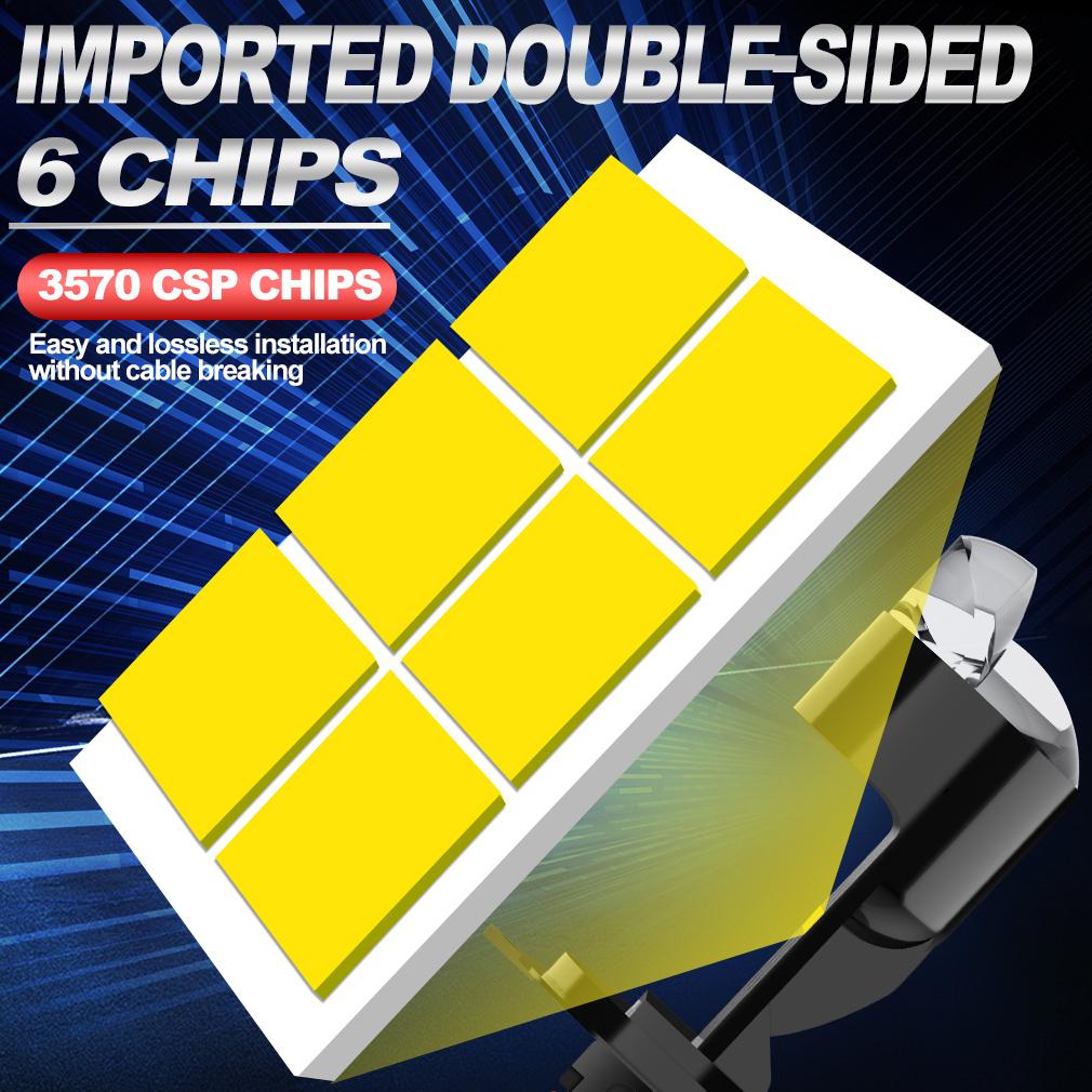 2 ks H4 LED Dvojitá projektorová čočka Mini Canbus 9003 HB2 80W 80000LM Žárovky do světlometů automobilu Dálkové a potkávací světlo 12V 24V 6000K Automobily Motocyklový světlomet