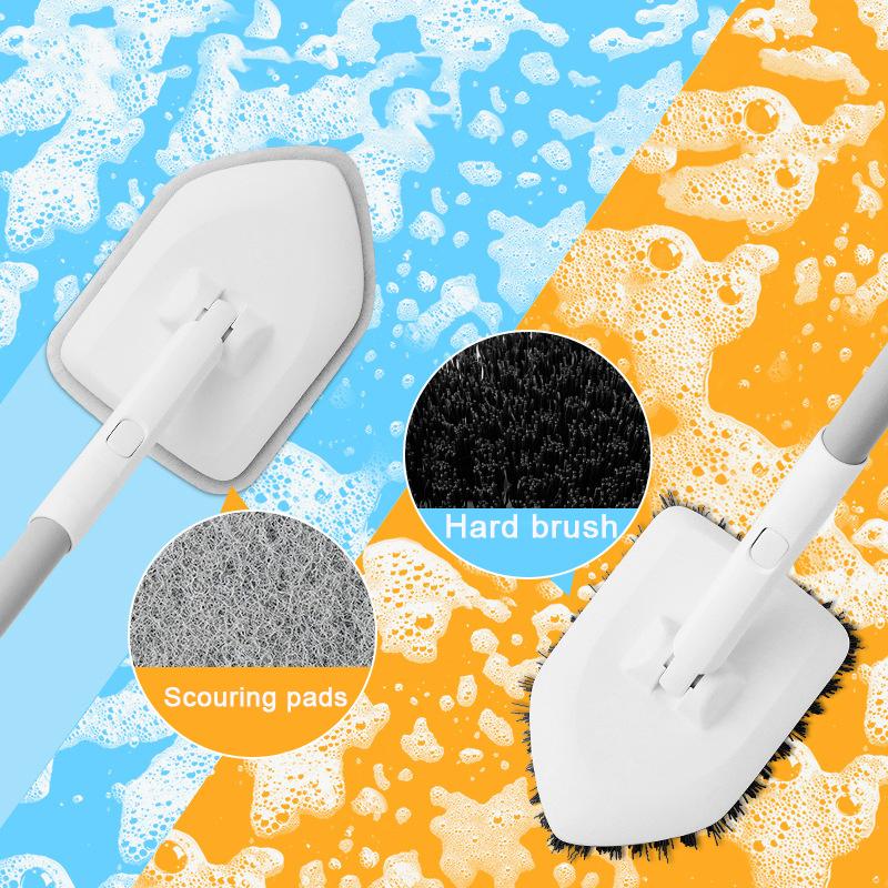 Double Heads Dusting Cleaning Brush Set Window Cleaner Tools Bathroom Cleaning Scrub Wiper Sponge Brush Household Kitchen Tool