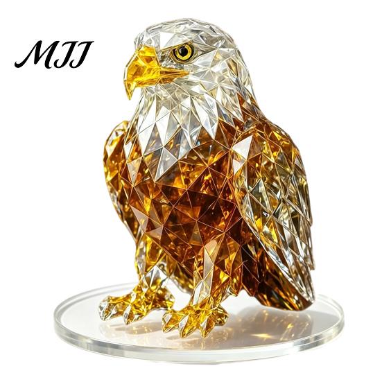 Modern Retro Interior Styling Geometric Faux Crystal Animal Sculpture, Sparkling Acrylic Cat/Owl/Eagle/Dog Statue, Exquisite Sculpture Gifts