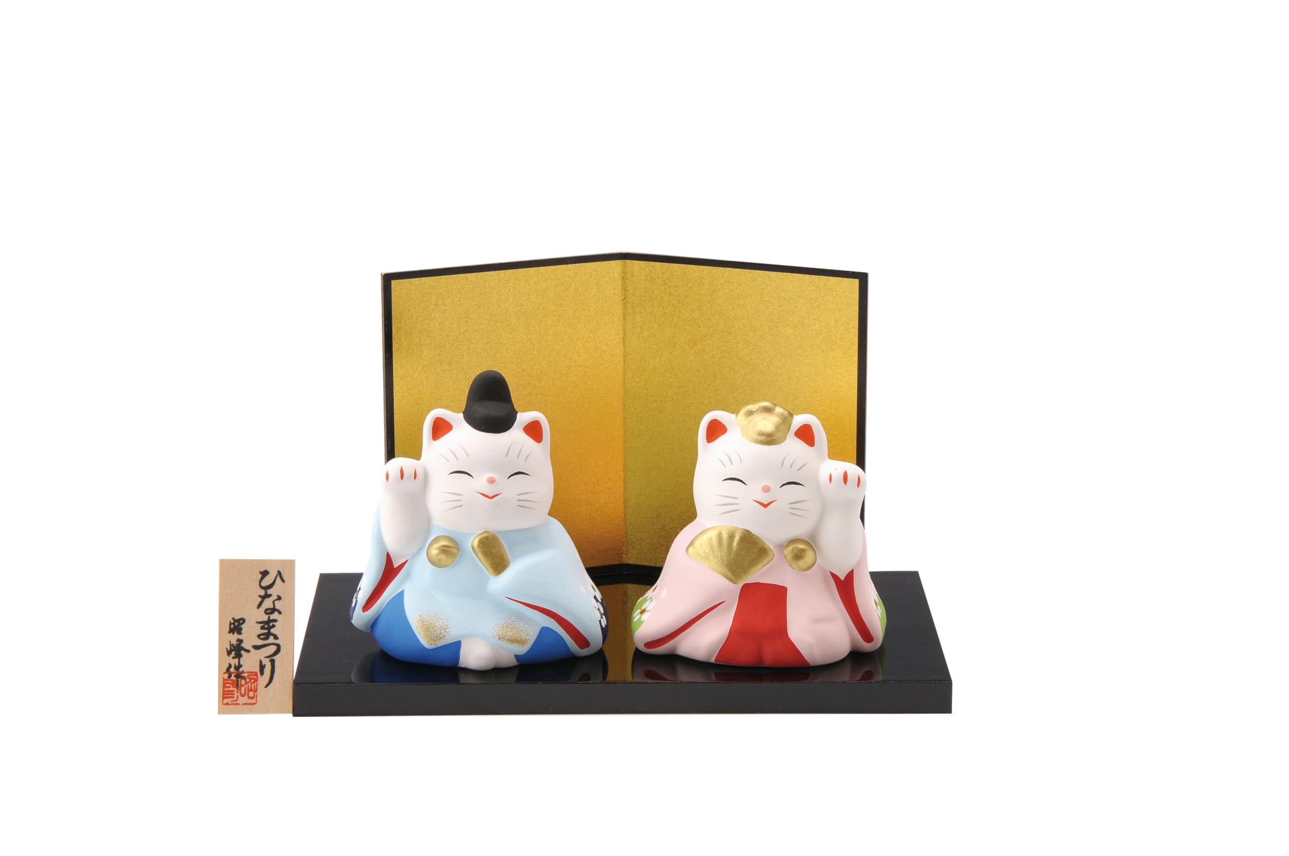 Hina Lucky Cat Hina Flat Emperor and Empress for Hinamatsuri Peach Interior Dolls, Dolls, Display, Dolls, Compact, (Girls  Festival), Festival,