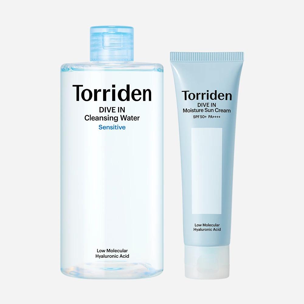 [2-Piece Set] Dive In Low Molecular Hyaluronic Acid Cleansing Water Sensitive 400ml + Dive In Mild Mineral Sunscreen 60ml